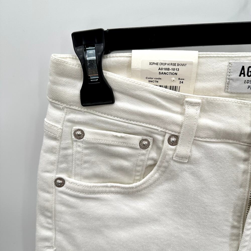 AGOLDE NWT Sophie High Rise Skinny White Denim Crop in Sanction // 00 (24) - Picture 8 of 12